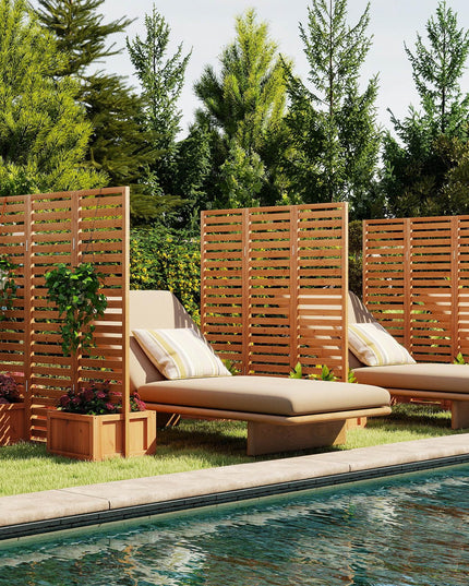 Giantex Outdoor Privacy Screen with Planter Box