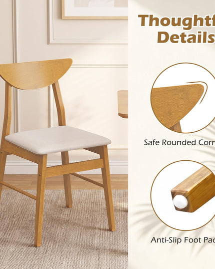 GIANTEX Upholstered Dining Chairs Set of 2/4 w/ Comfortable Upholstered Seat