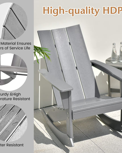 Giantex Outdoor Rocking Chairs for Porch - Waterproof HDPE Adirondack Rocker, 330lbs Weight Capacity