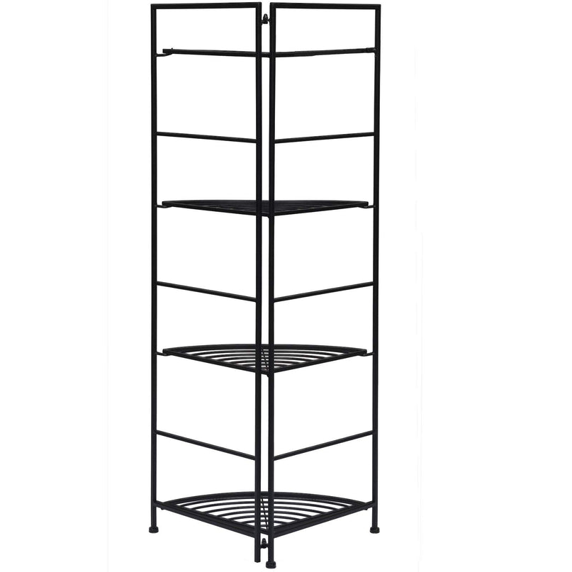 Giantex Folding Metal Plant Rack, 4 Tiers Corner Shelf Plant Stand