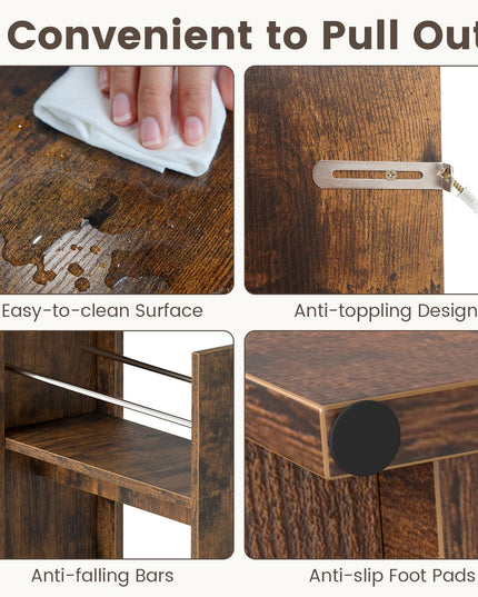 Giantex Slim Bathroom Storage Cabinet Space-Saving Toilet Side Cabinet