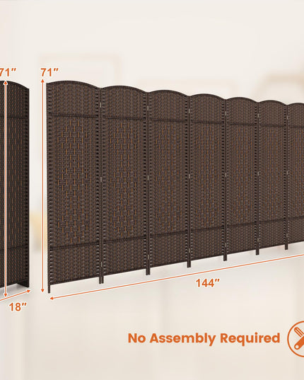 Giantex Room Divider 8 Panel - 6 FT Folding Privacy Screen