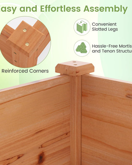 GIANTEX 95" Wooden Raised Garden Bed, Rectangular Planter Box(95” x 24” x 10”)