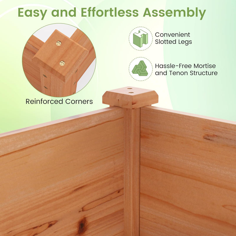 GIANTEX 95" Wooden Raised Garden Bed, Rectangular Planter Box(95” x 24” x 10”)