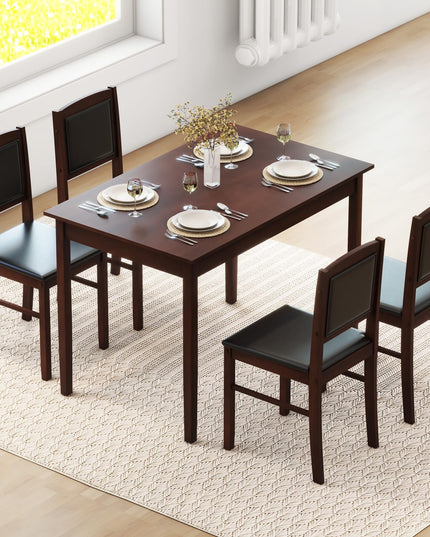 Giantex 5-Piece Dining Table Set for 4 - Breakfast Nook Table Set with Kitchen Table