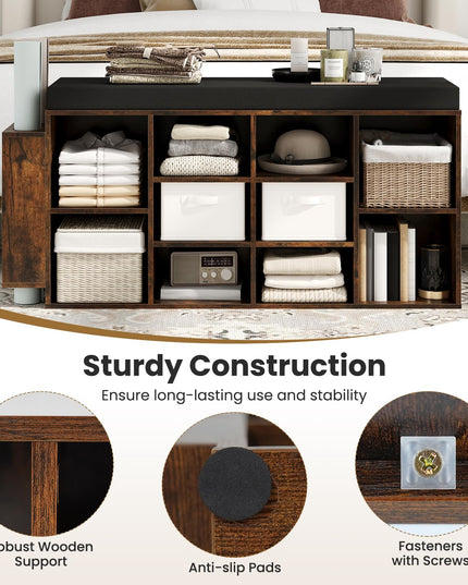 Giantex Shoe Storage Bench with Umbrella Stand 10-Cubby Entryway Shoe Rack