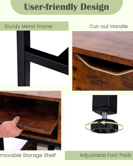 Giantex Lift Top Coffee Table, Coffee Table with Storage Shelf and Hidden Compartment