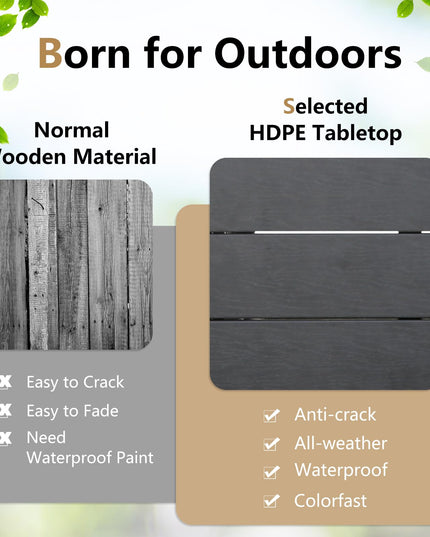 Giantex Umbrella Table, Outdoor Side Table with 2" Umbrella Hole, Rattan Umbrella Stand Holder Table