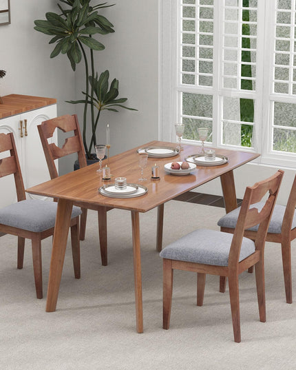 Giantex Wooden Dining Chairs Set of 2/4, Rubber Wood Dinner Chair w/Hollowed Backrest & Padded Seat