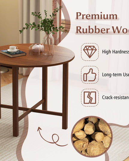 Giantex 35.5” Round Dining Table, Folding Kitchen Table for Small Spaces