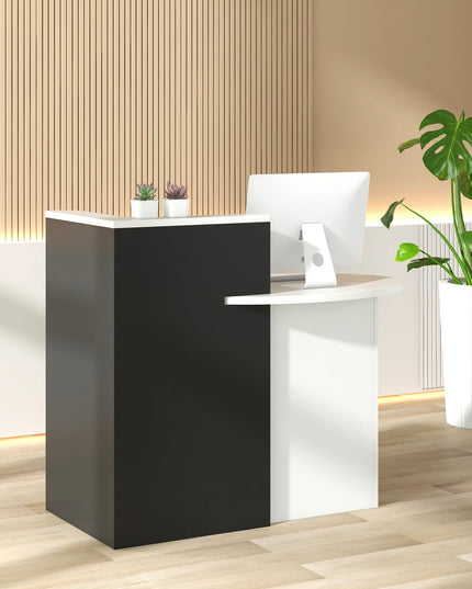 Giantex Front Counter Desk with Lockable Drawer for Office Beauty Salon