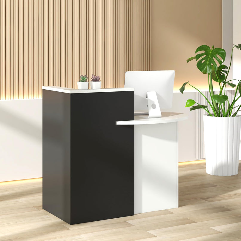 Giantex Front Counter Desk with Lockable Drawer for Office Beauty Salon