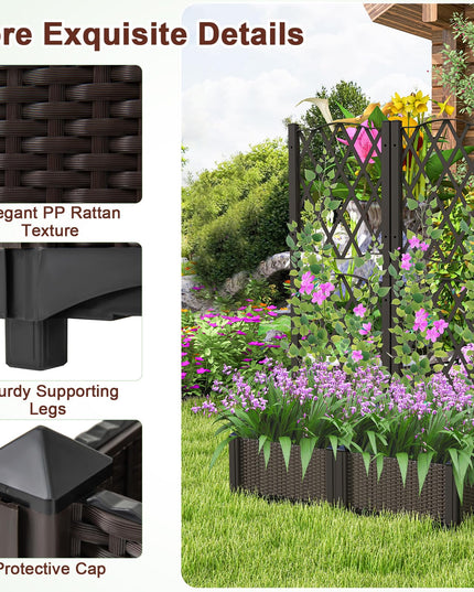 Giantex 2 Pack Raised Garden Beds with Trellis (32”Lx16”Wx48”H)
