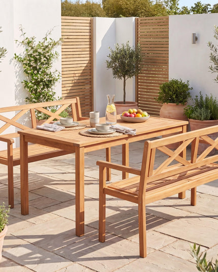 Giantex 47" Patio Acacia Wood 2-Person Outdoor Bench