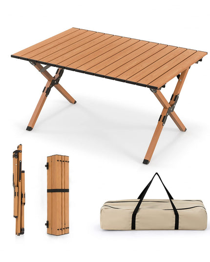 Giantex Folding Camping Table, Roll-Up Folding Table w/Carry Bag