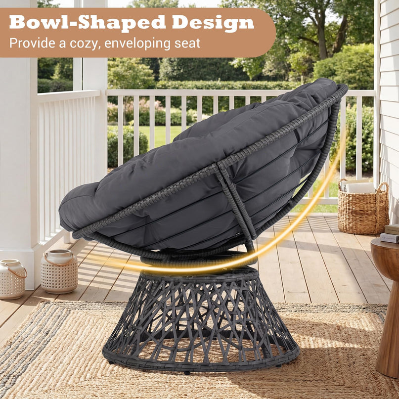 Giantex Wicker Papasan Chair with Soft Thick Cushion（ 41.5"W）