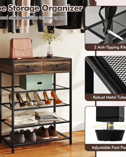 Giantex Coat Rack Shoe Stand Set