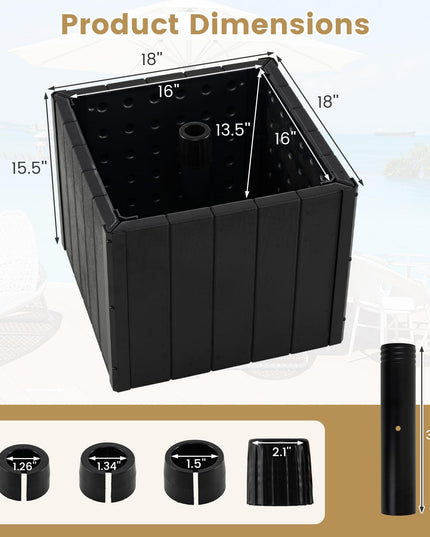 Giantex 88 lbs Umbrella Base with Fillable Planter with 4 Rollers