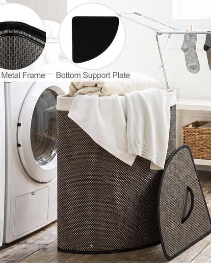 Giantex Corner Laundry Hamper with Lid for Small Spaces