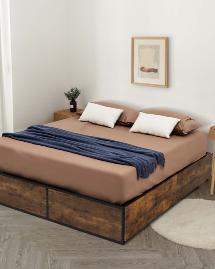 Giantex Metal Bed Frame with 4 Drawers