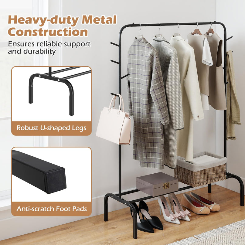 Giantex Garment Clothing Rack 50 Inch Wide Freestanding Clothes Rack