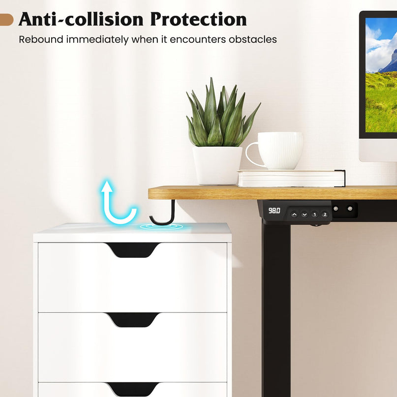 Pieds de bureau réglables électriques Giantex pour plateau de 100 à 120 cm