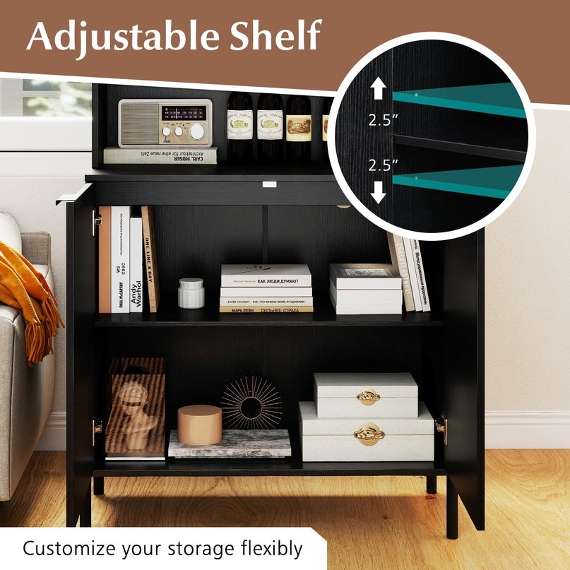 Giantex 64.5" Kitchen Pantry Cabinet with Charging Station