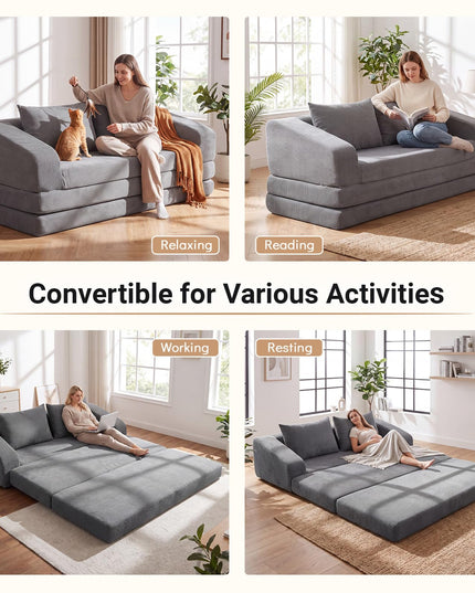 GIANTEX 61" Folding Sofa Bed | 2 in 1 Convertible Futon Couch