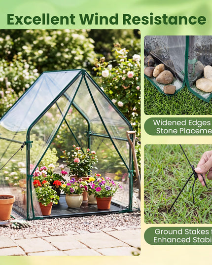 Giantex Mini Greenhouse with Sturdy Metal Frame