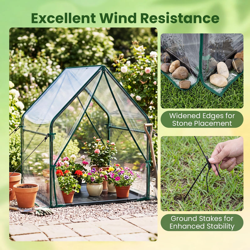 Giantex Mini Greenhouse with Sturdy Metal Frame
