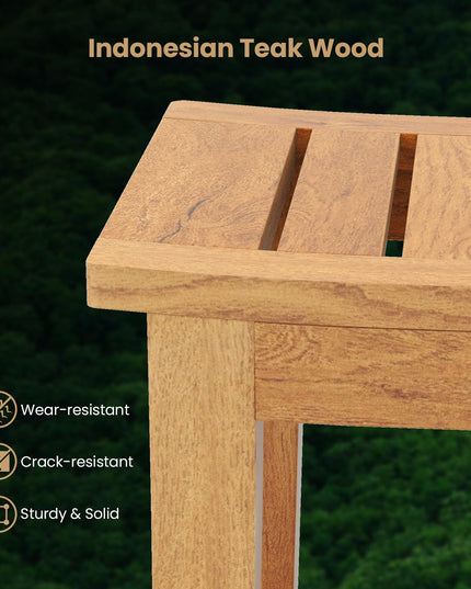 Teak Shower Bench with Shelf