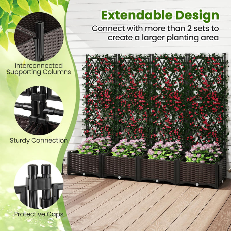 Jardinière surélevée Giantex avec treillis