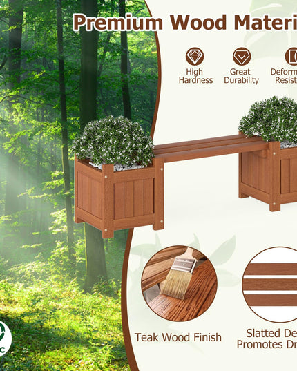 Giantex 2 in 1 Outdoor Bench with 2/4 Raised Garden Beds