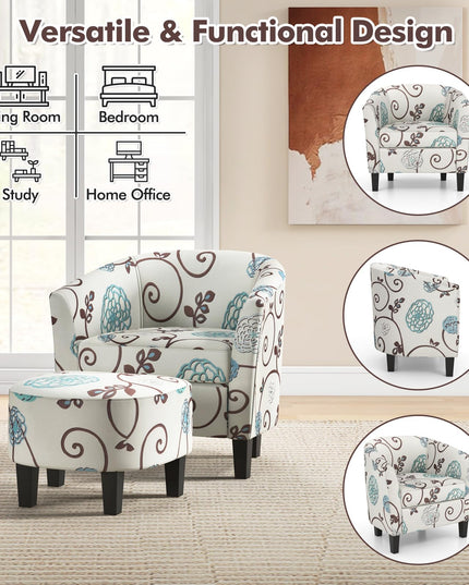 Giantex Small Accent Chair with Ottoman Set