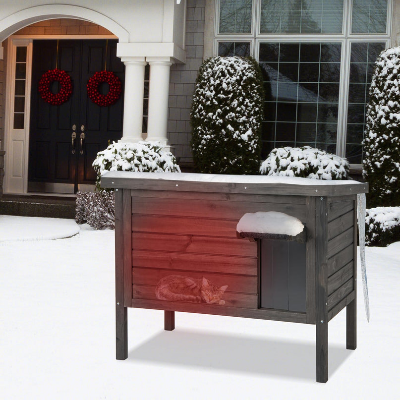 Giantex Outdoor Cat House - Weatherproof Feral Cat Shelter with All-Round Foam Insulated