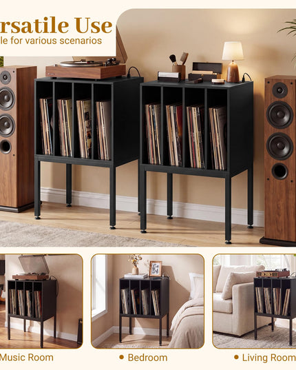 Giantex Record Player Stand with 4 Cabinet Up to 150 Albums