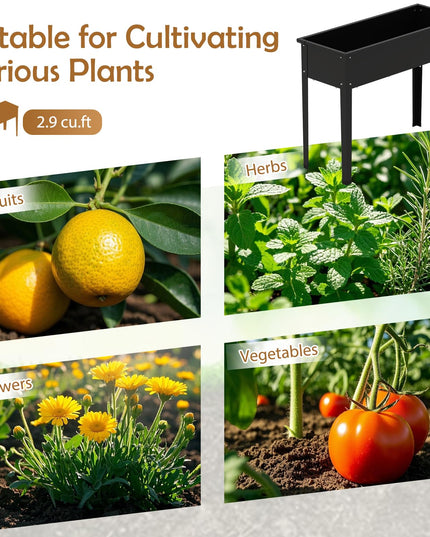 Giantex Metal Raised Garden Bed with Legs(40”x16”x32”)