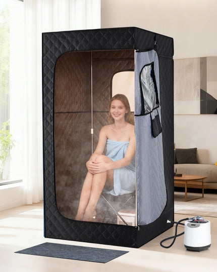 Tente de sauna portable Giantex pour le corps entier | Générateur de vapeur à chauffage rapide 3L/1200W
