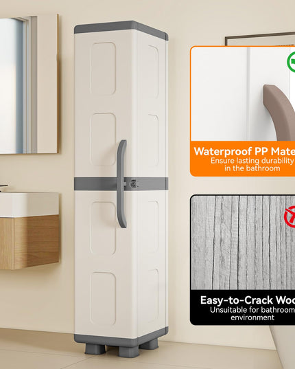 Giantex 70” Tall Slim Storage Cabinet with Single Door(Tall-14"x19"x70")
