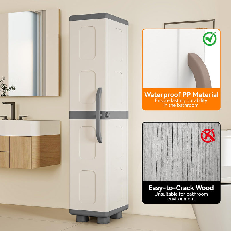 Giantex 70” Tall Slim Storage Cabinet with Single Door(Tall-14"x19"x70")