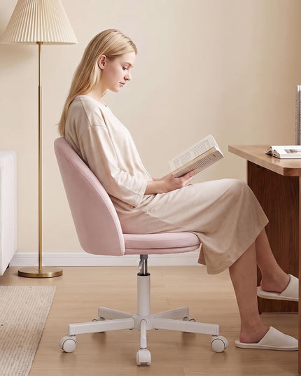 GIANTEX Small Office Chair | Ergonomic Vanity Chair with Low Back (1/2)