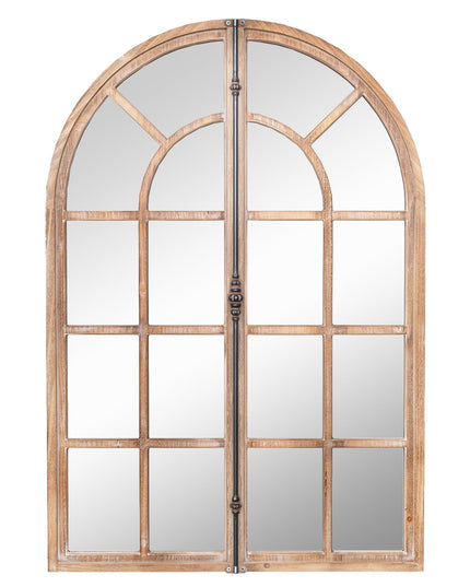 CHARMAID Farmhouse Arch Wall Mirror - 34"x24" Arched Window Pane Mirror