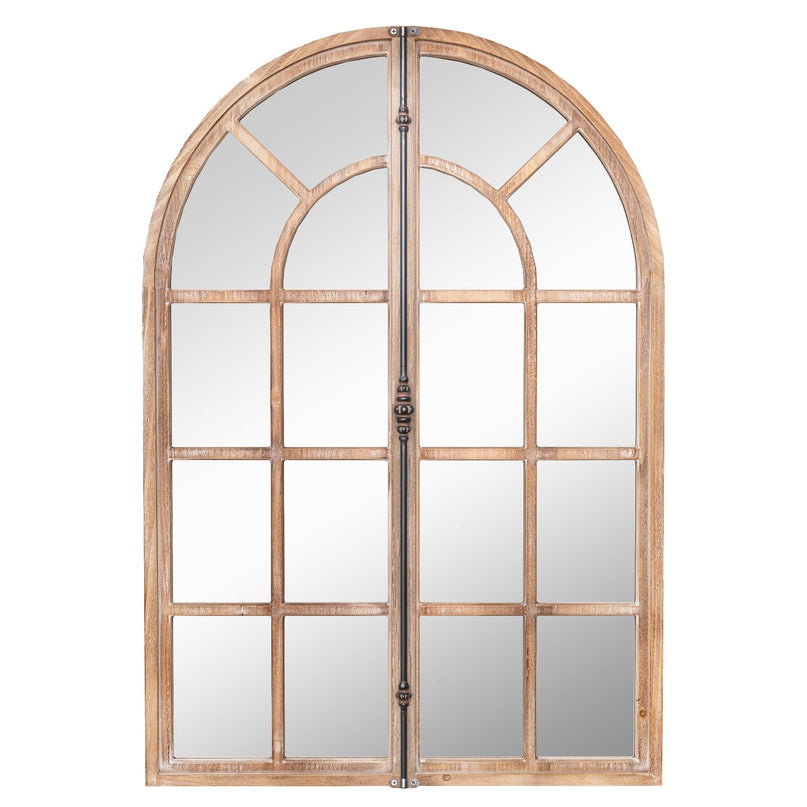 CHARMAID Farmhouse Arch Wall Mirror - 34"x24" Arched Window Pane Mirror