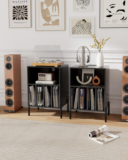 Giantex Record Player Stand with Charging Station