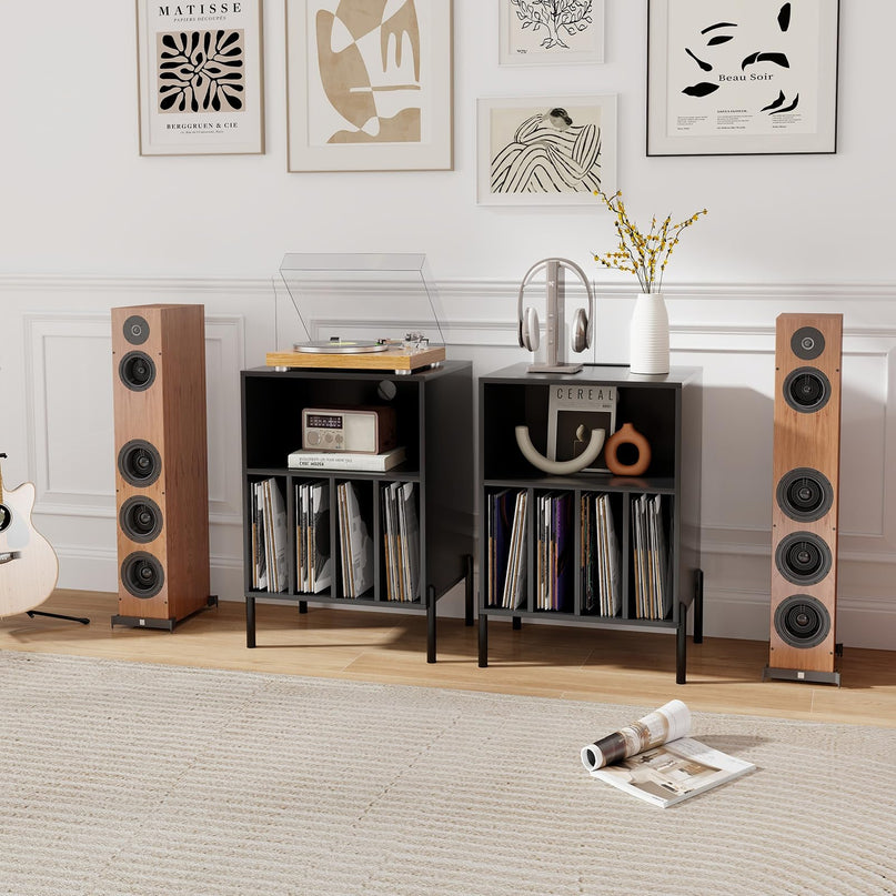 Giantex Record Player Stand with Charging Station