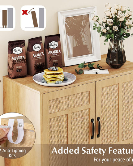 Giantex Sideboard Cabinet with Storage Adjustable Shelves
