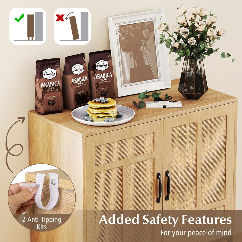 Giantex Sideboard Cabinet with Storage Adjustable Shelves