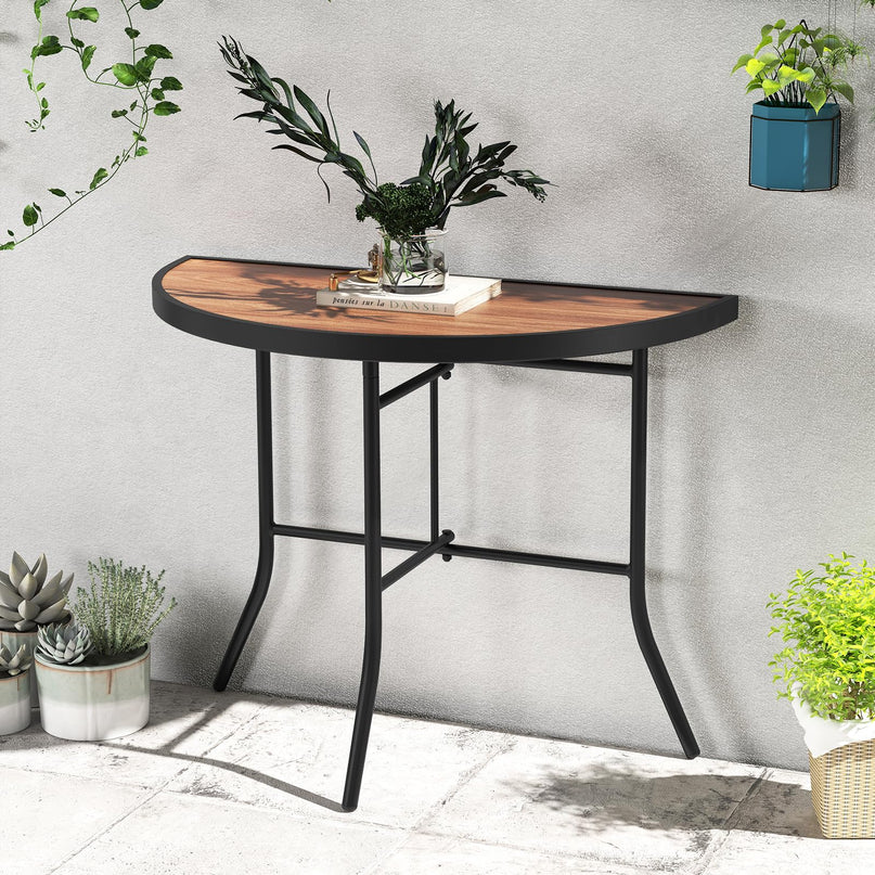 Giantex Half Round Folding Table Half Moon Dining Table