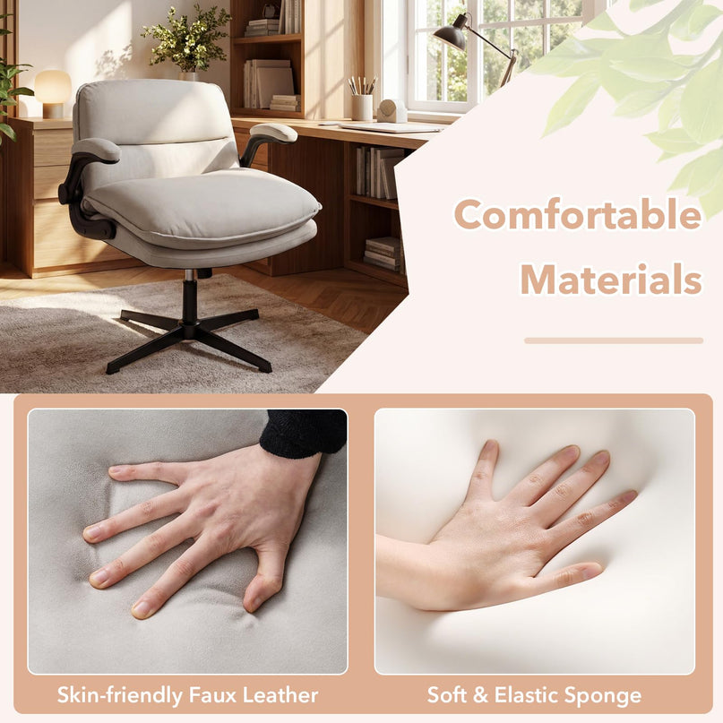 Chaise ergonomique Giantex Criss-Cross avec accoudoirs relevables
