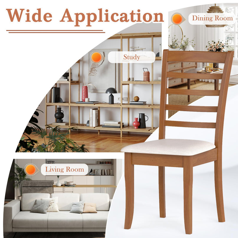 Giantex Wooden Dining Chair Set of 2/4 for Living Room Restaurant